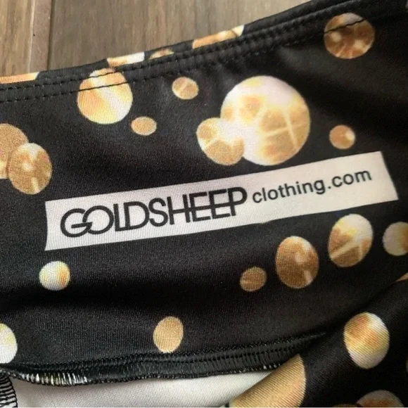 Goldsheep Gold Champgane Bubbles Crop Leggings Sz S - Picture 5 of 6